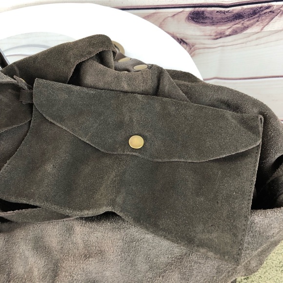 B44 Lucky Brand hobo brown suede tote bag - Picture 2 of 8